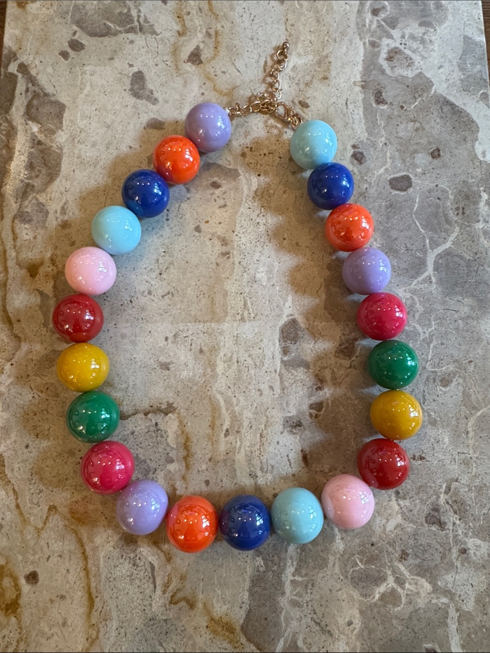 Colorful Chunky Bead Statement Necklace